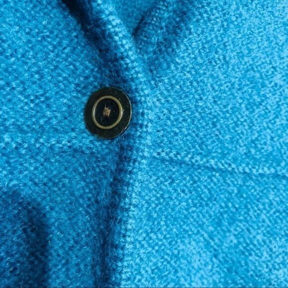 Karen Scott Wool Blend Cardigan Sweater Button Front Blue Womens - Picture 5 of 6